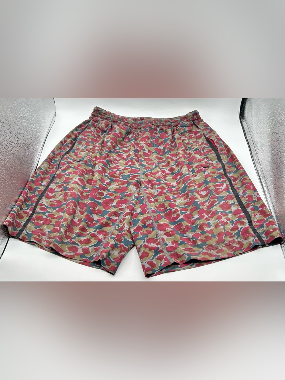 LULULEMON ATHLETICA “Mini Urban Leopard Camo Print-Men’s Athletic Shorts.Size M